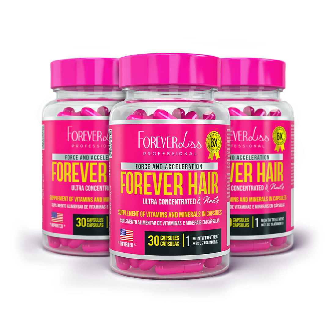 Combo Tratamento 3 Meses Forever Hair Crescimento Capilar Combo Tratamento 3 Meses Forever Hair Crescimento Capilar